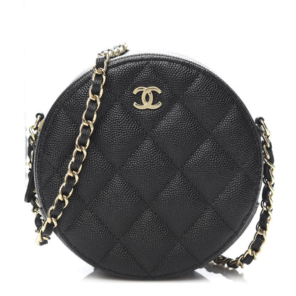 Chanel Caviar Quilted Round Clutch With Chain Black 1 of 11
