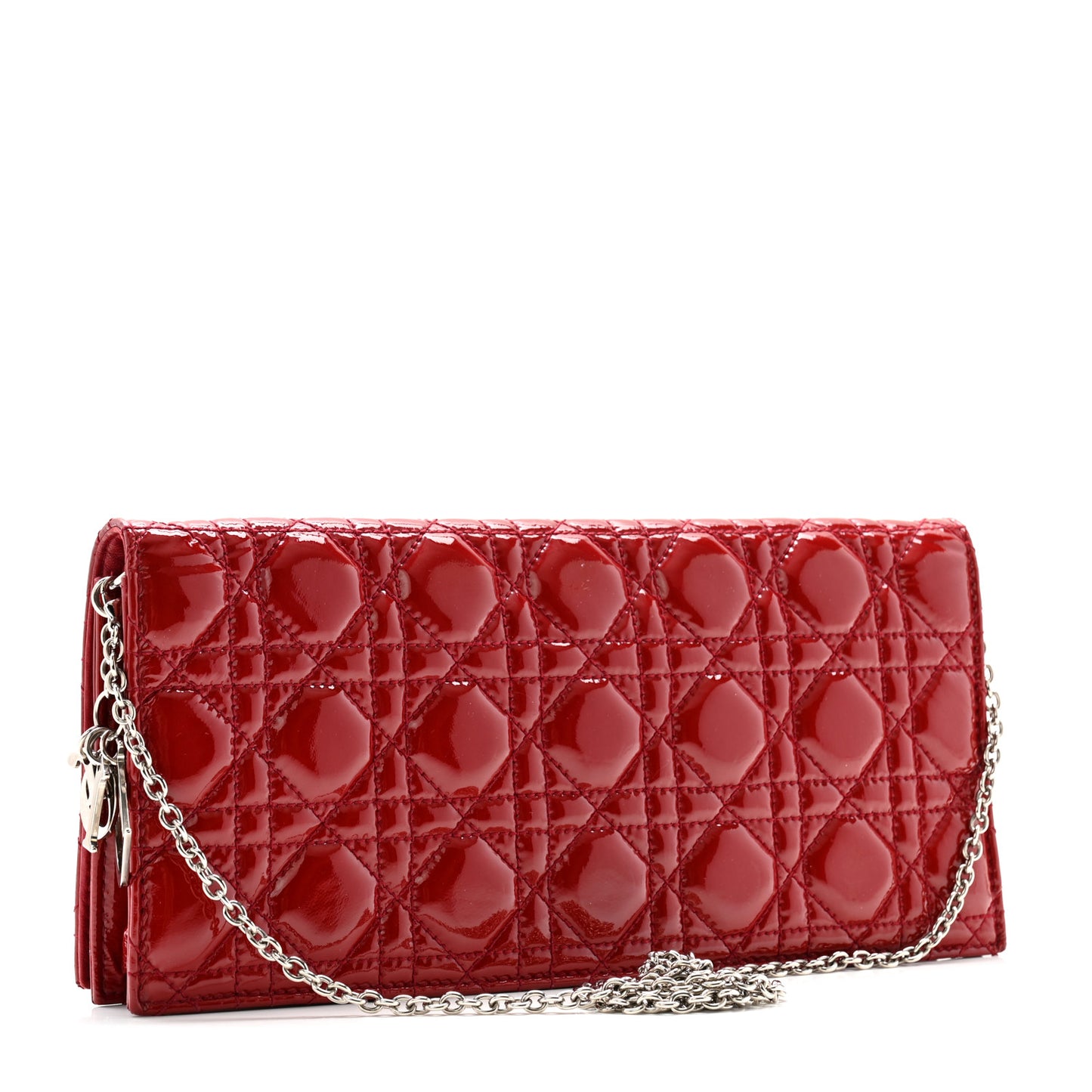 Patent Cannage Lady Dior Convertible Clutch Red