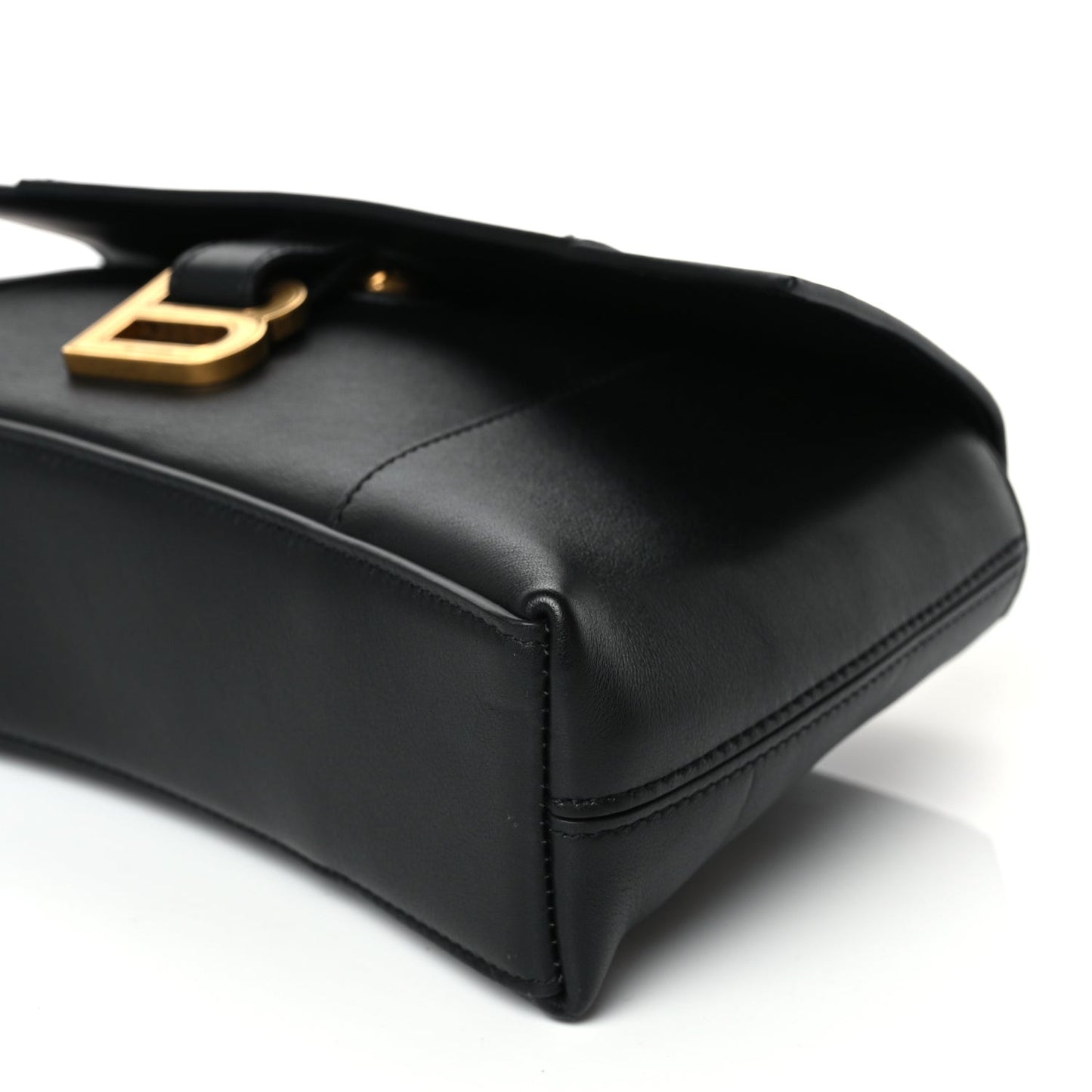 Semi Shiny Smooth Calfskin Small Downtown Shoulder Bag Black