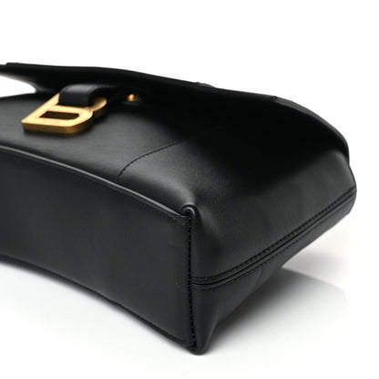 Balenciaga Semi Shiny Smooth Calfskin Small Downtown Shoulder Bag Black 9 of 10