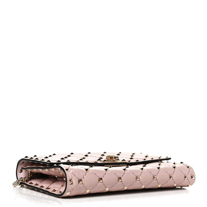 Valentino Garavani Nappa Rockstud Spike Wallet on Chain Water Rose 4 of 10