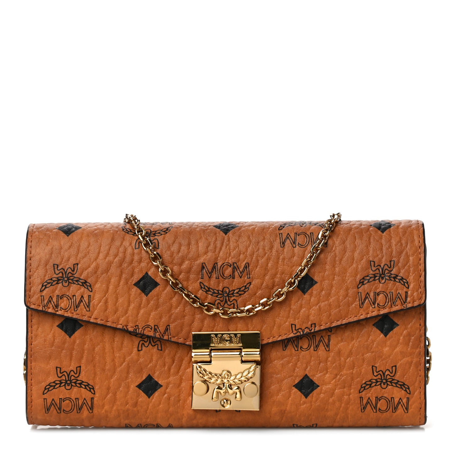 Visetos Large Patricia Wallet On Chain Cognac