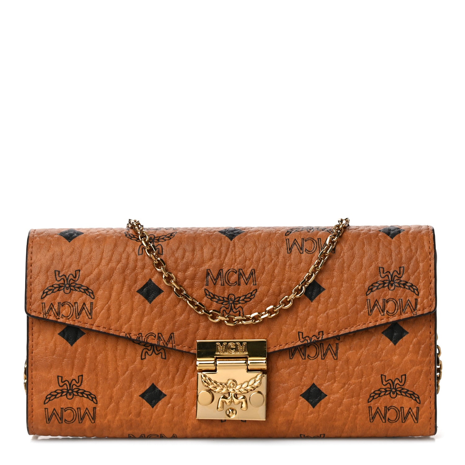 MCM Visetos Large Patricia Wallet On Chain Cognac 1 of 10