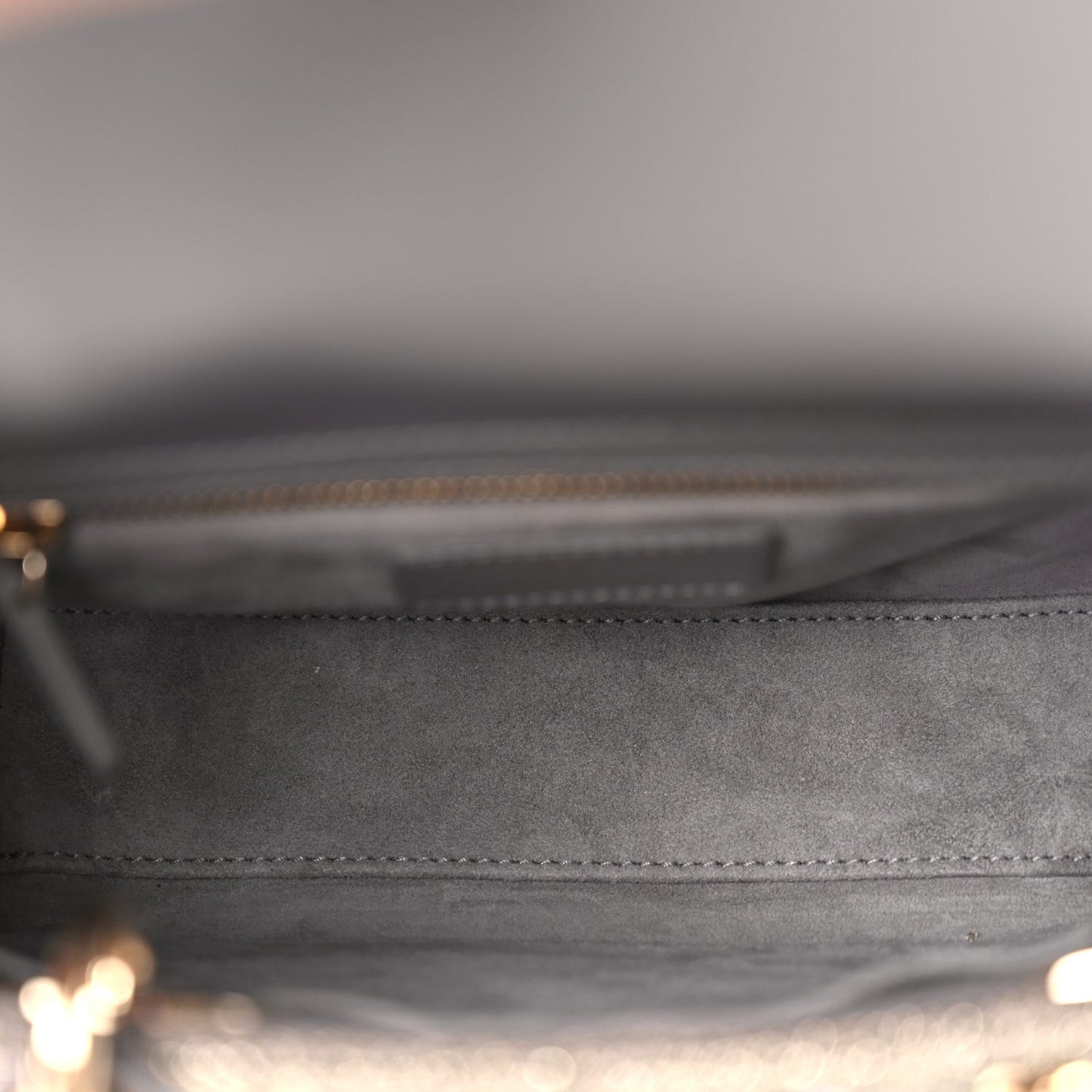 Calfskin Satin Celestial Bead Embroidery Cannage Mini Lady Dior Grey