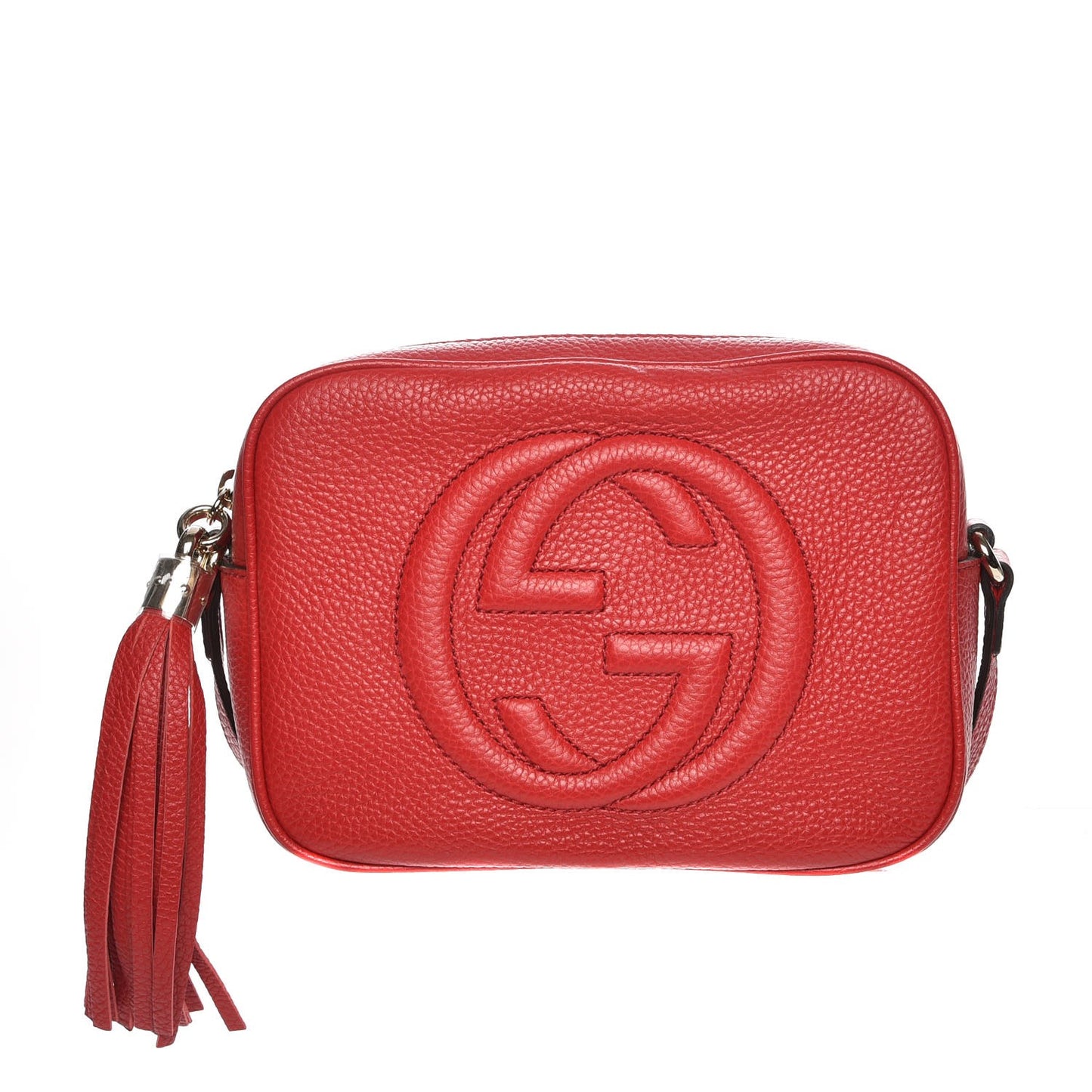 Pebbled Calfskin Small Soho Disco Bag Tabasco Red