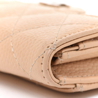 Chanel Caviar Quilted Flap Card Holder Wallet Beige 12 of 13