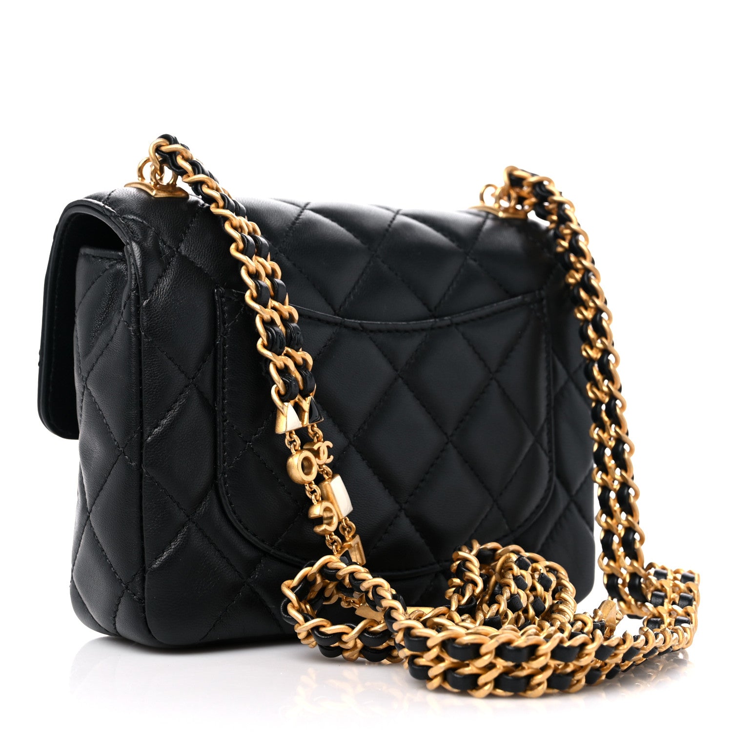 Chanel Lambskin Enamel Quilted Mini Flap Black 3 of 10