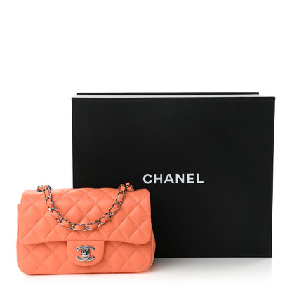 Chanel Lambskin Quilted Mini Rectangular Flap Light Orange 10 of 10