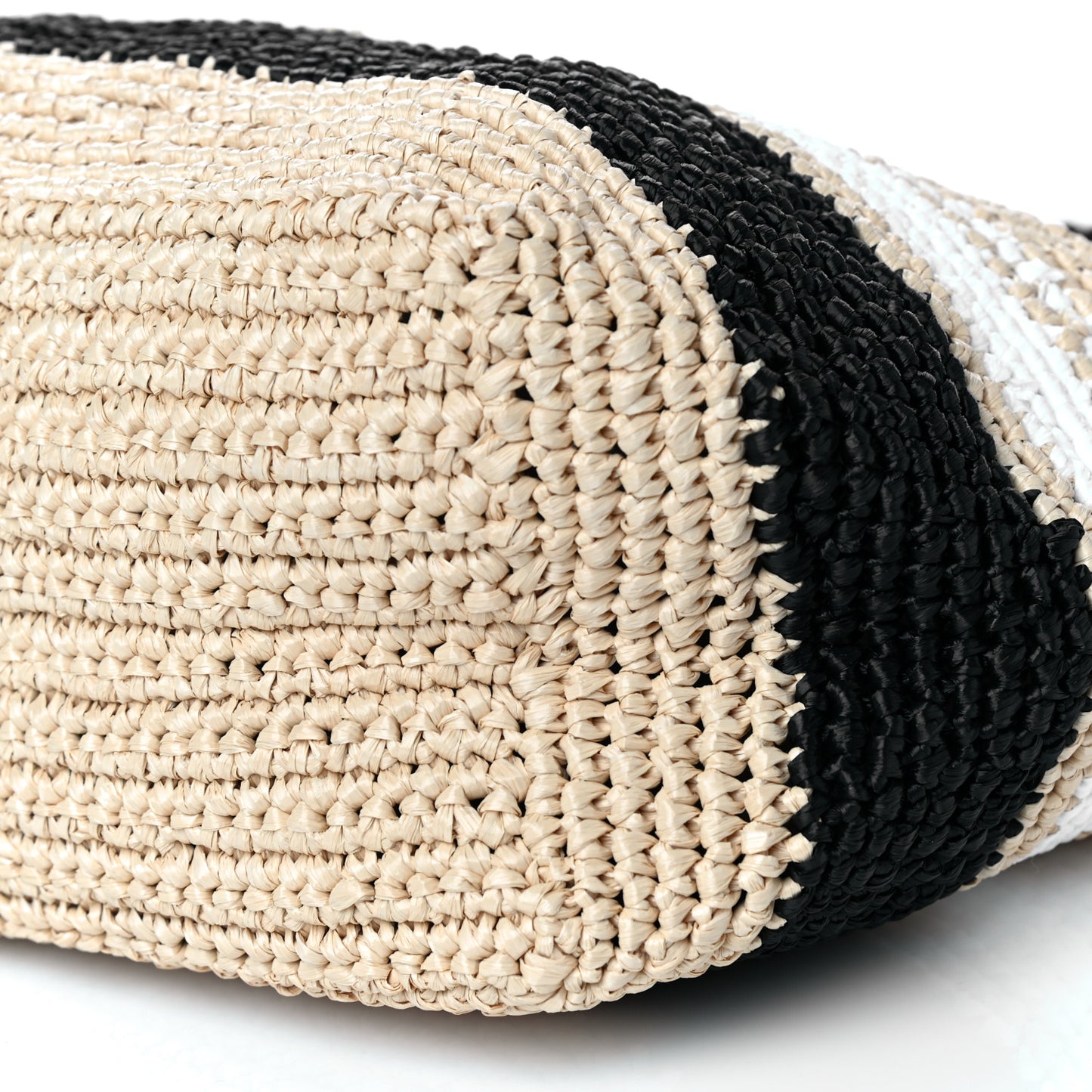 Raffia Logo Tote Naurale Black