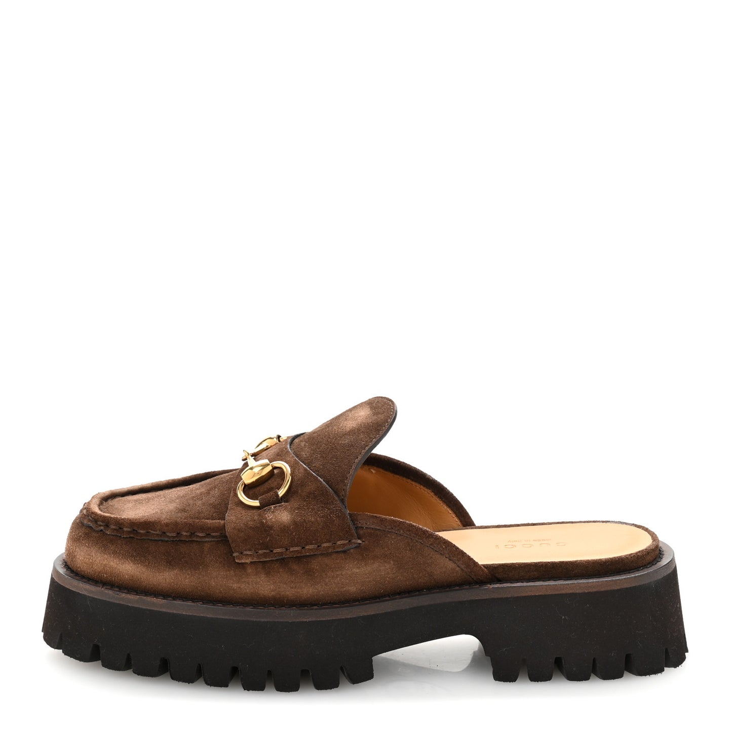 Suede Horsebit Platform Mules 37 Washed Brown