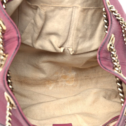 Gucci Pebbled Calfskin Medium Soho Chain Shoulder Bag Peonia Flower 4 of 13