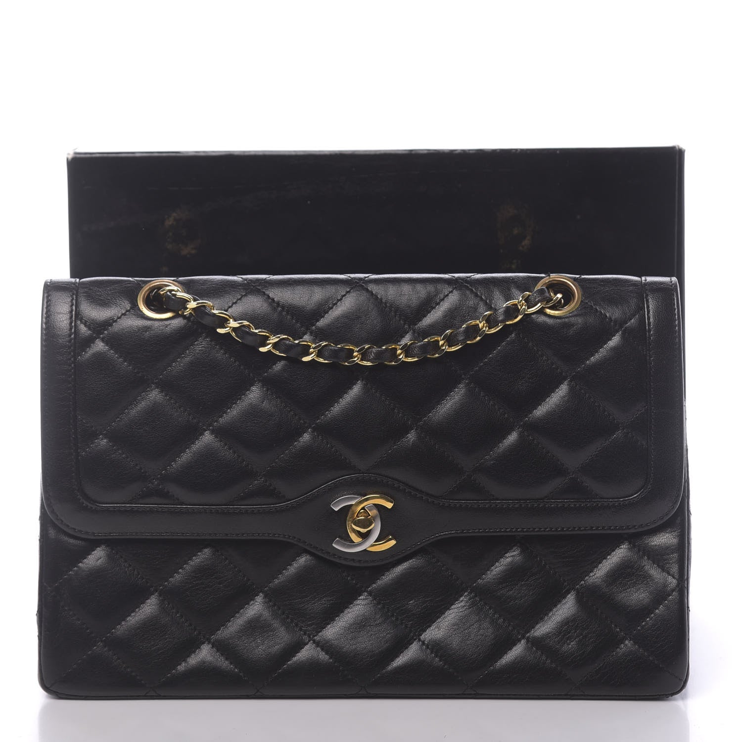 Chanel Lambskin Quilted Medium Double Flap Black 13 of 13