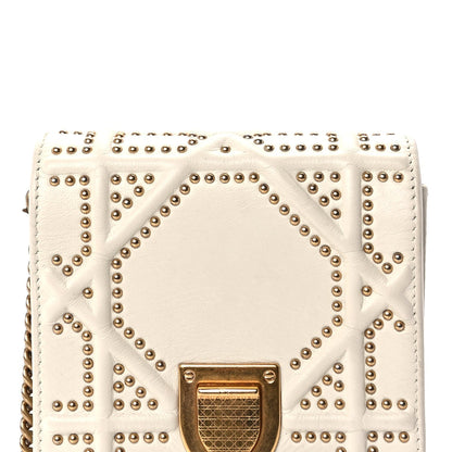 Christian Dior Calfskin Studded Vertical Diorama White 6 of 7