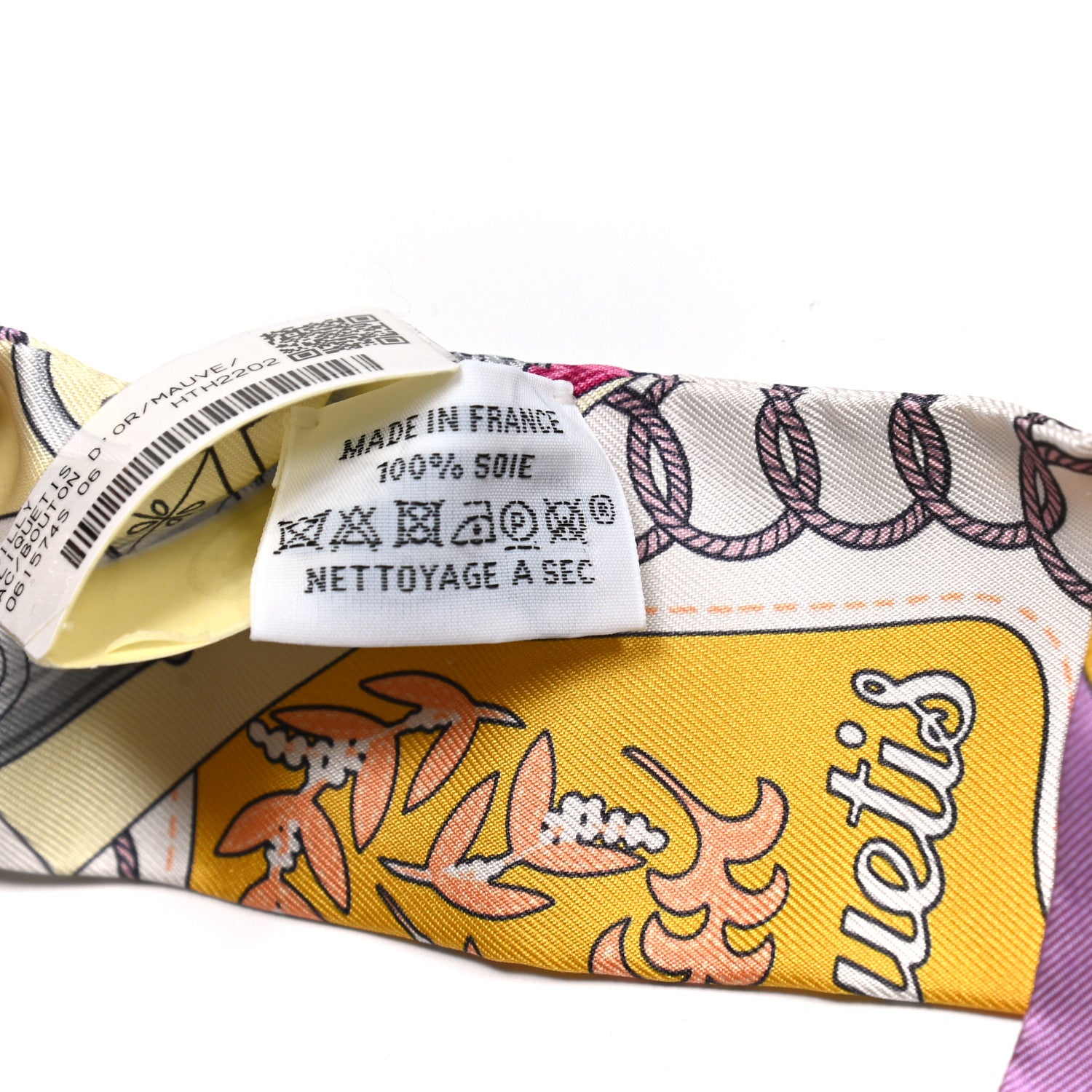 Hermes Silk Cliquetis Twilly Bouton D'Or Mauve 4 of 5