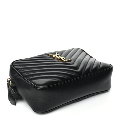 Saint Laurent Calfskin Matelasse Monogram Lou Camera Bag Black 3 of 9
