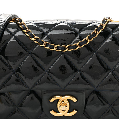 Chanel Patent Goatskin Quilted Medium CC Eyelet Flap Blue 8 of 10