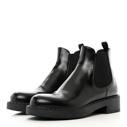 Prada Spazzolato Chelsea 50mm Ankle Boots 38.5 Black 3 of 8