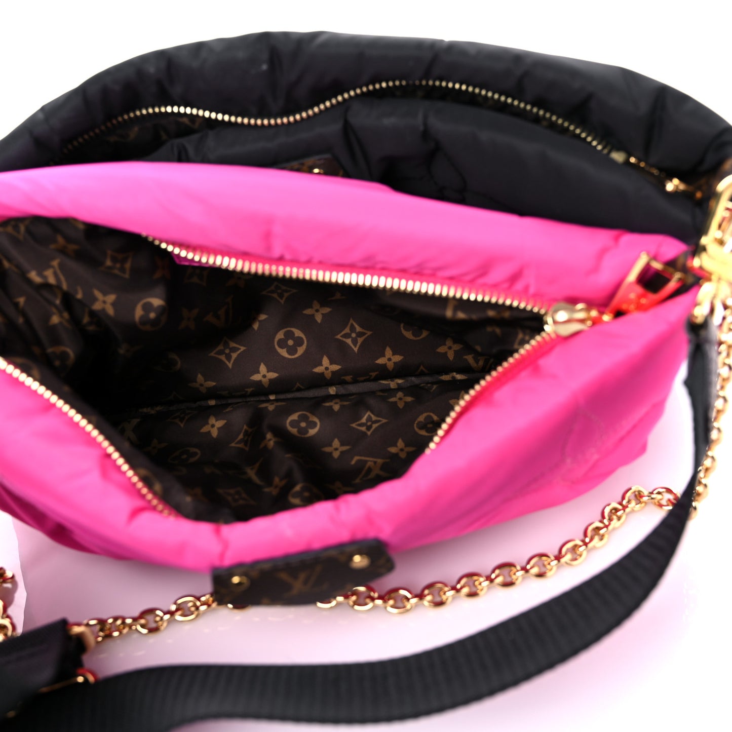 Econyl Monogram Pillow Maxi Multi Pochette Accessories Black Fuchsia