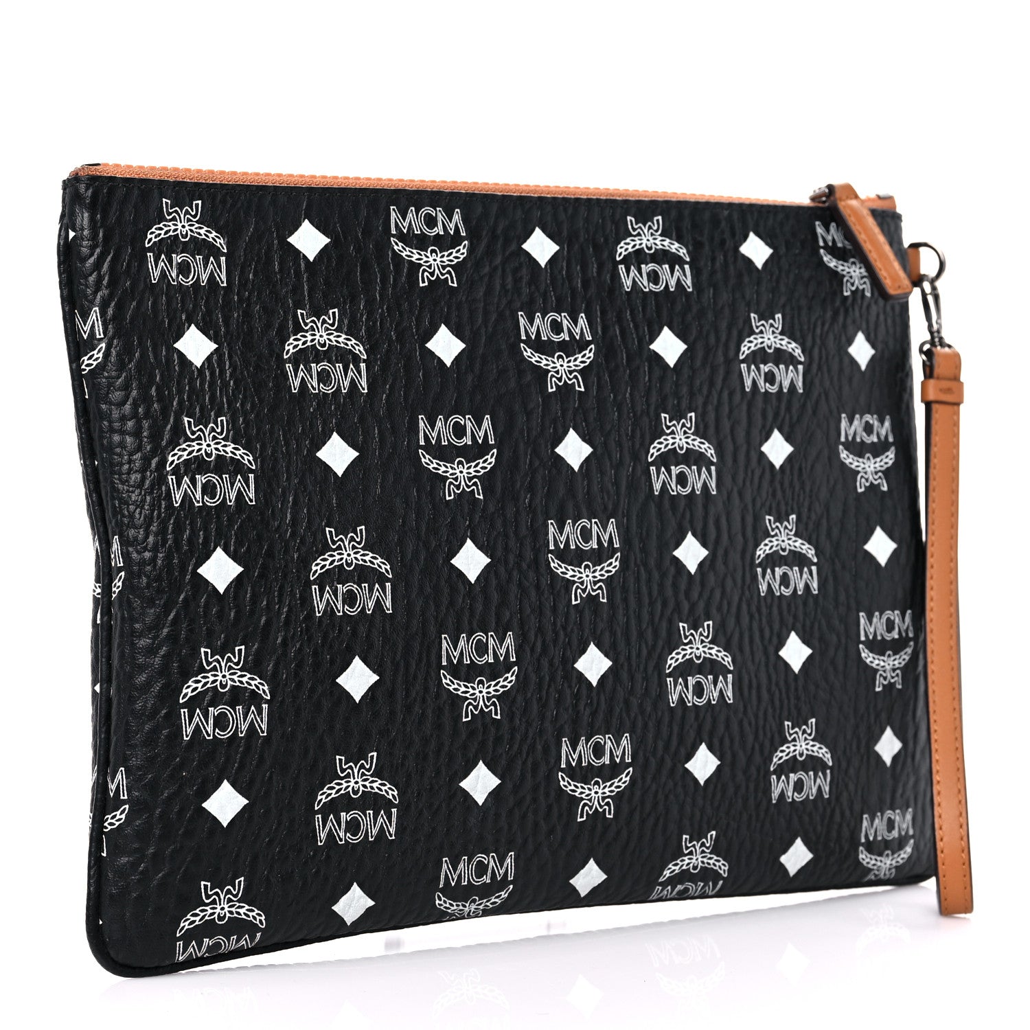 MCM Visetos Wristlet Pouch Black 2 of 9