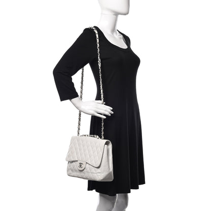 Chanel Caviar Quilted Jumbo Single Flap White 2 of 18