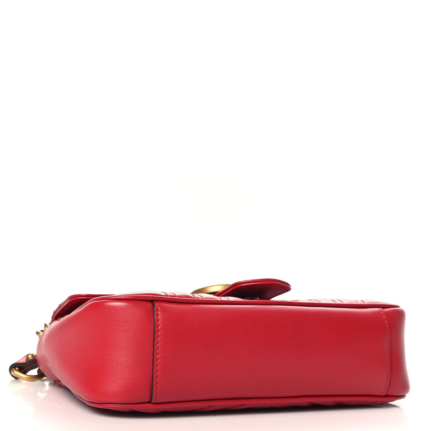 Calfskin Matelasse Mini GG Marmont Shoulder Bag Hibiscus Red