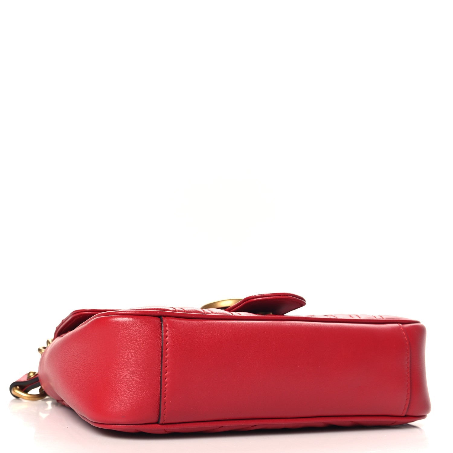 Gucci Calfskin Matelasse Mini GG Marmont Shoulder Bag Hibiscus Red 4 of 7