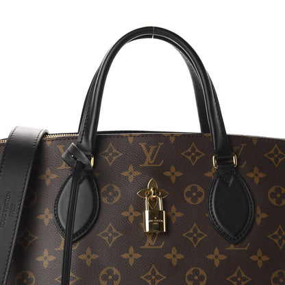 Louis Vuitton Monogram Flower Zipped Tote MM Black 10 of 10