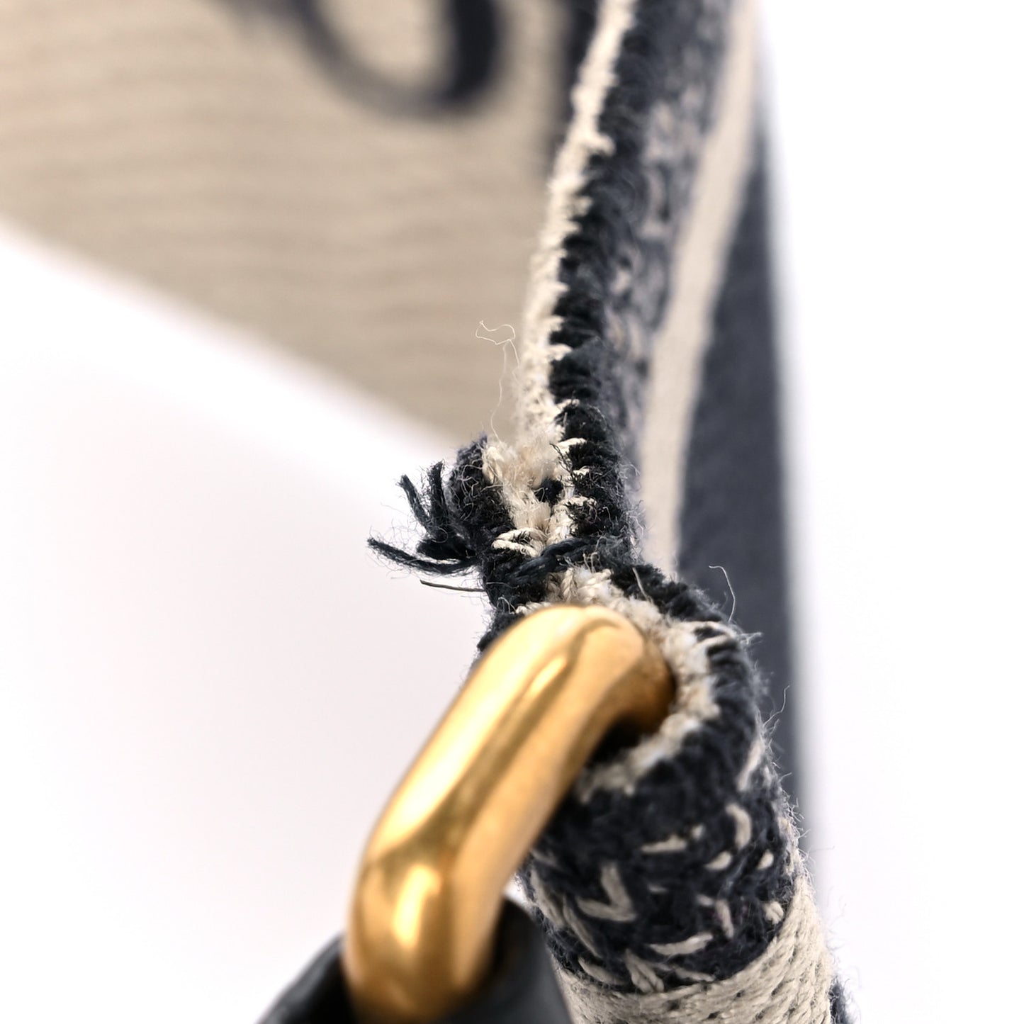 Canvas Embroidered Shoulder Strap Black