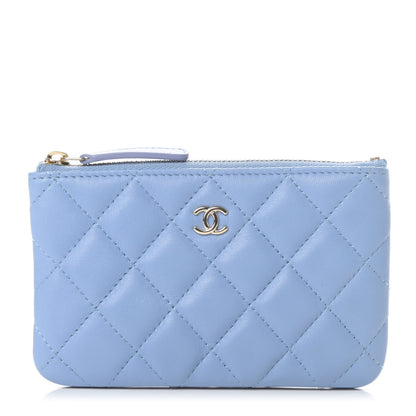 Chanel Lambskin Quilted Small Cosmetic Case Light Blue 1 of 7