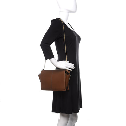 Celine Natural Calfskin Tri-Fold Clutch on Chain Havana 2 of 11