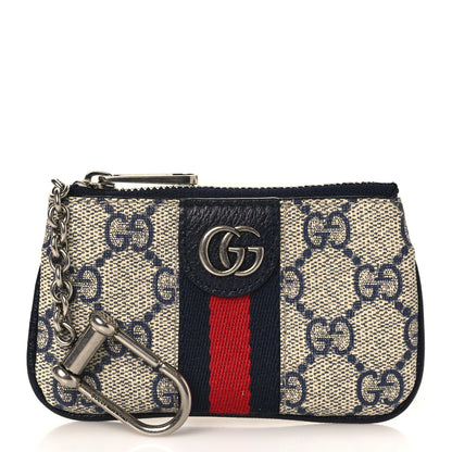 Gucci GG Supreme Monogram Web Ophidia Key Case Beige Blue 1 of 6