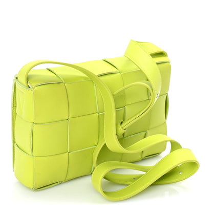 Bottega Veneta Lambskin Maxi Intrecciato Cassette Crossbody Bag Acid Kiwi 2 of 7