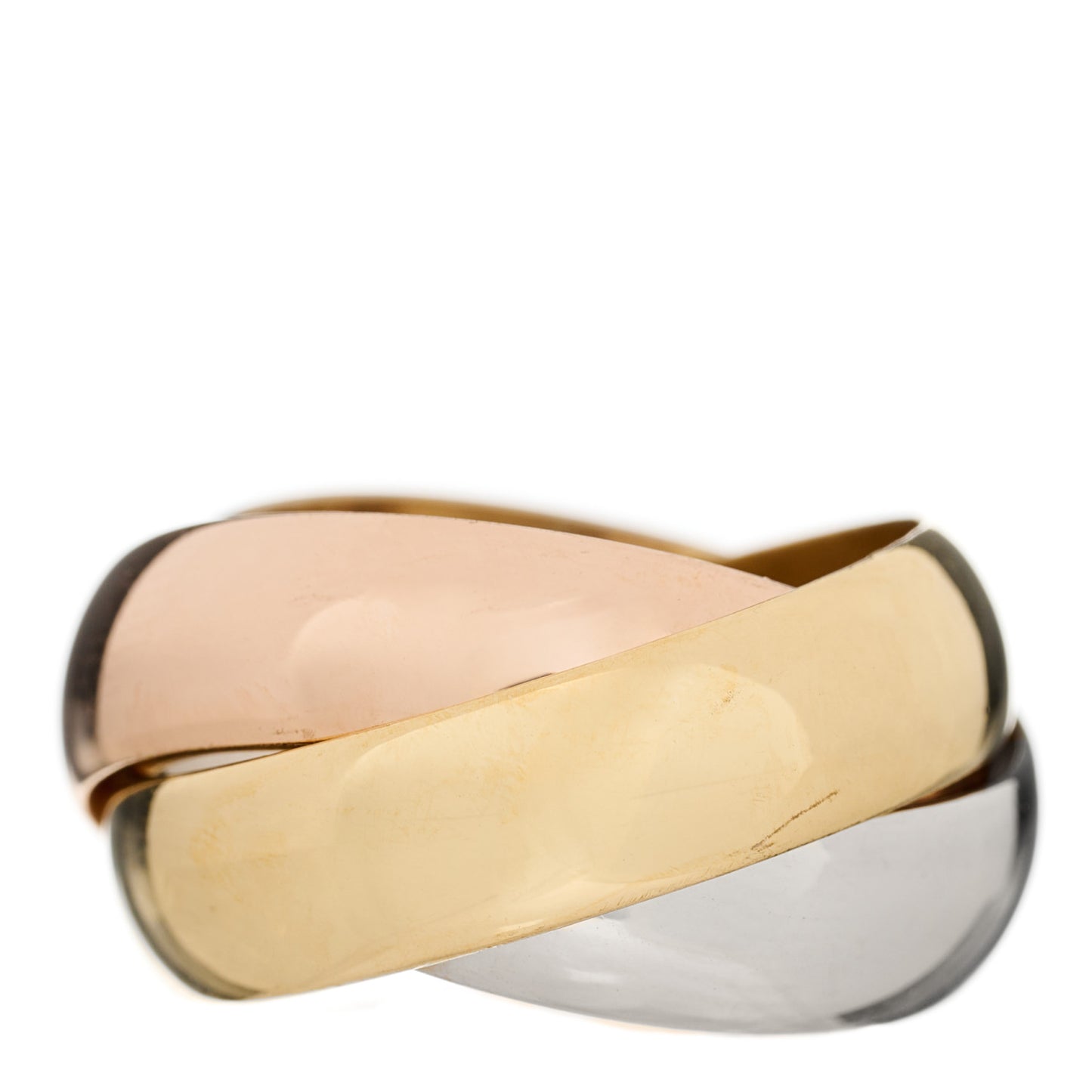 18K Pink Yellow White Gold Large Trinity Ring 50 5.25