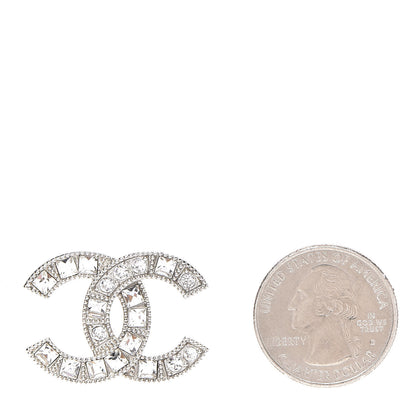 Chanel Crystal CC Brooch Silver 2 of 5
