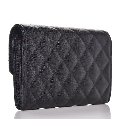 Chanel Caviar Quilted Medium Flap Wallet Black 3 of 9