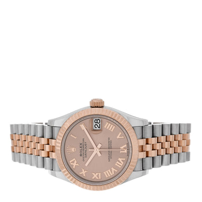 Rolex Stainless Steel 18K Everose Gold 31mm Oyster Perpetual Datejust Watch Sundust Roman 178271 2 of 5