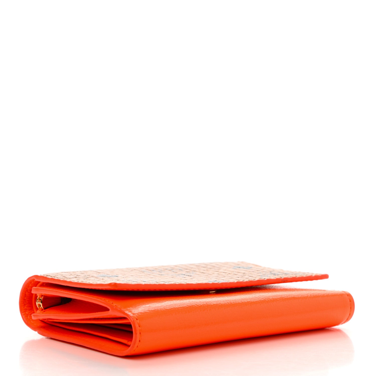 MCM Visetos Patent Trifold Wallet Cognac Orange 4 of 8