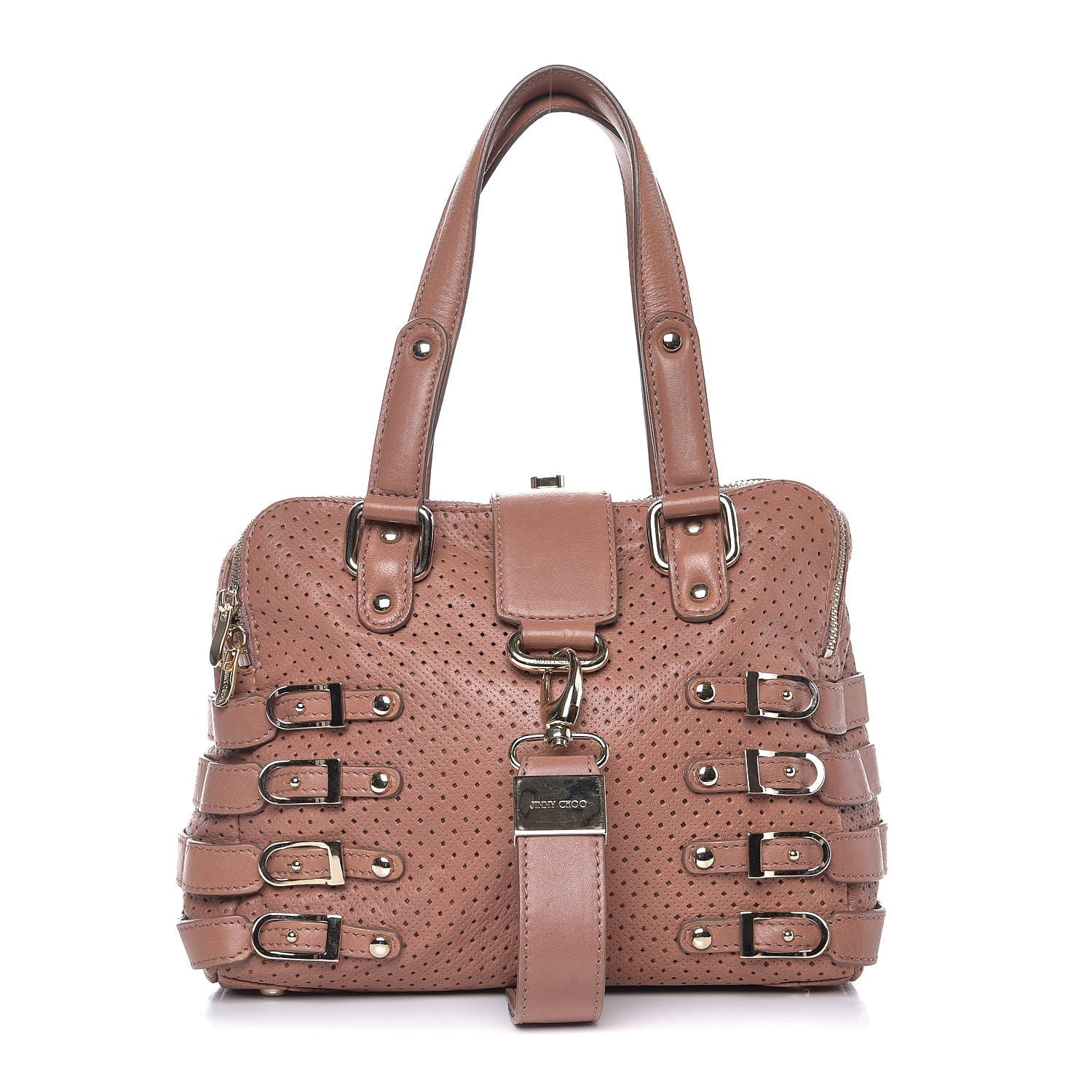 Jimmy Choo Lambskin Perforated Blythe M Pink 1 of 9