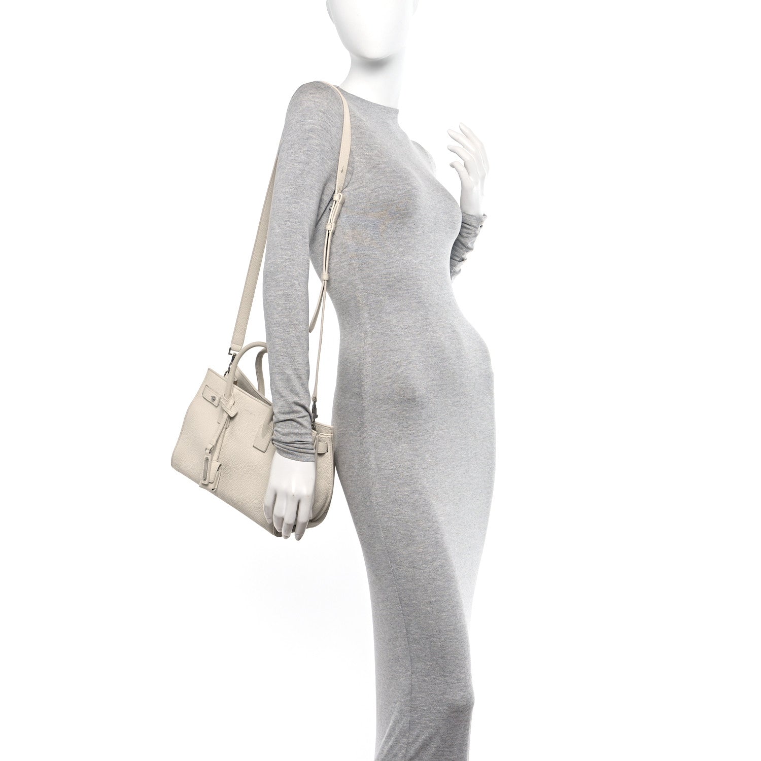 Saint Laurent Grained Calfskin Baby Supple Sac De Jour White 2 of 12