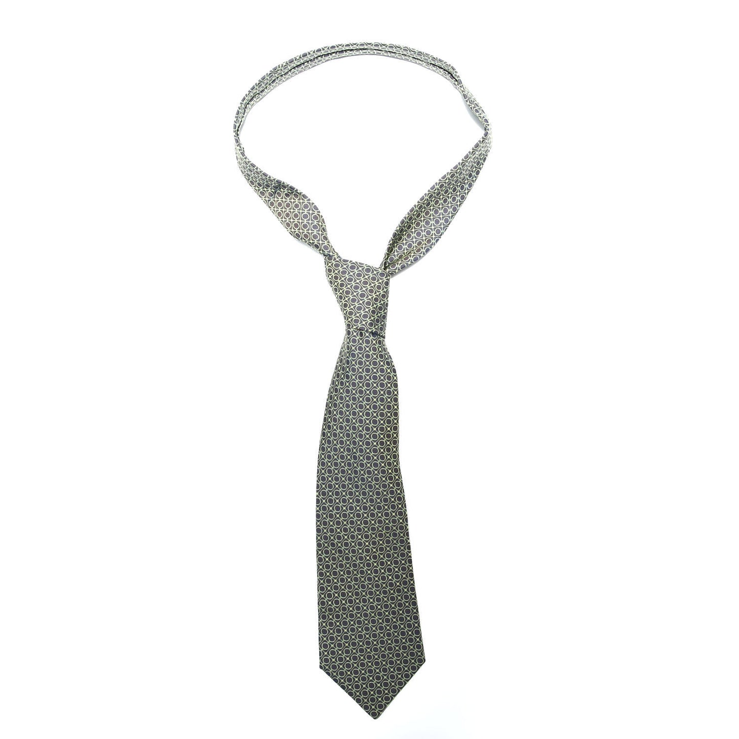 Silk Printed Mens Cravate Neck Tie Marron Vert