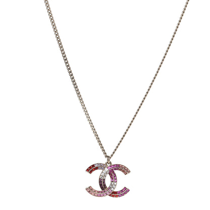 Chanel Crystal Baguette CC Necklace Gold Multicolor 1 of 5