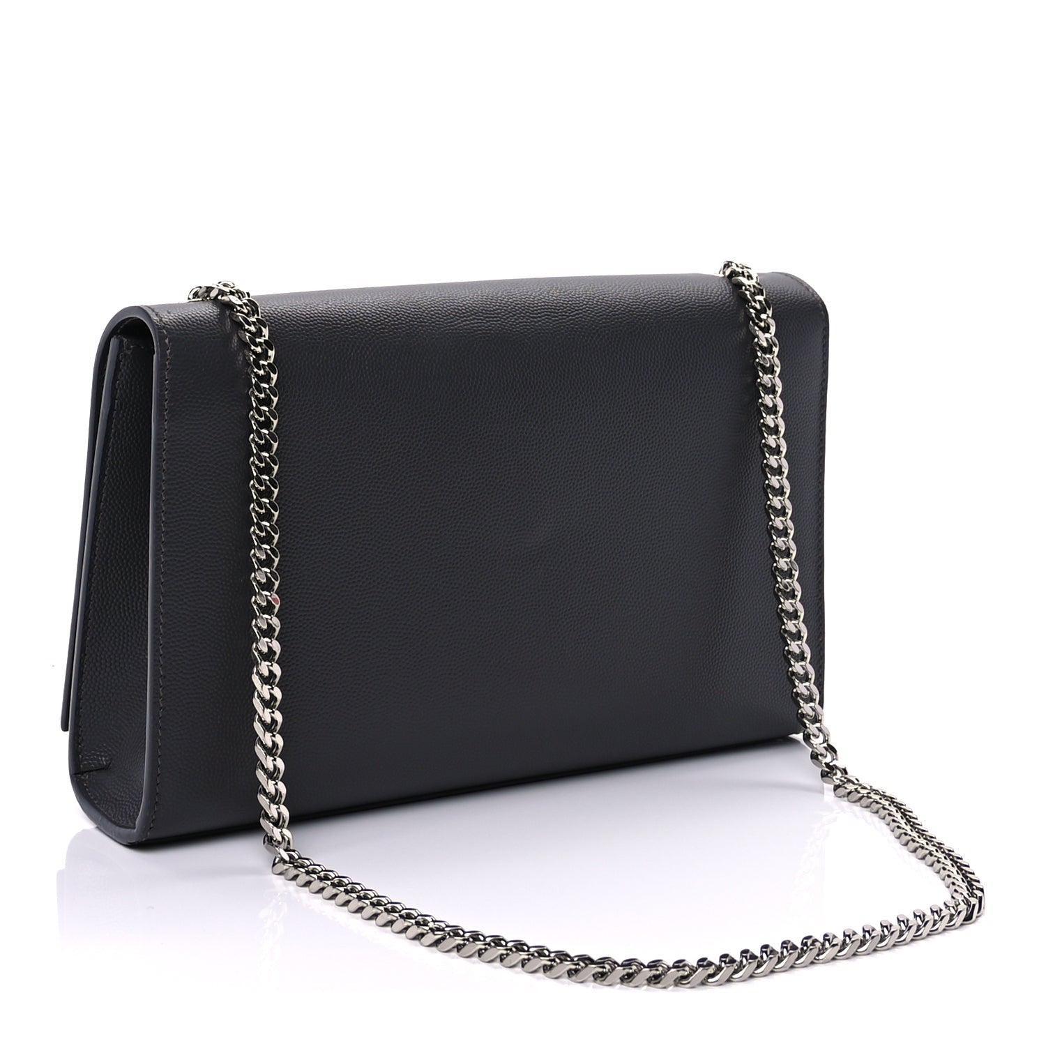Saint Laurent Grain De Poudre Medium Classic Monogram Kate Satchel Fog 2 of 9