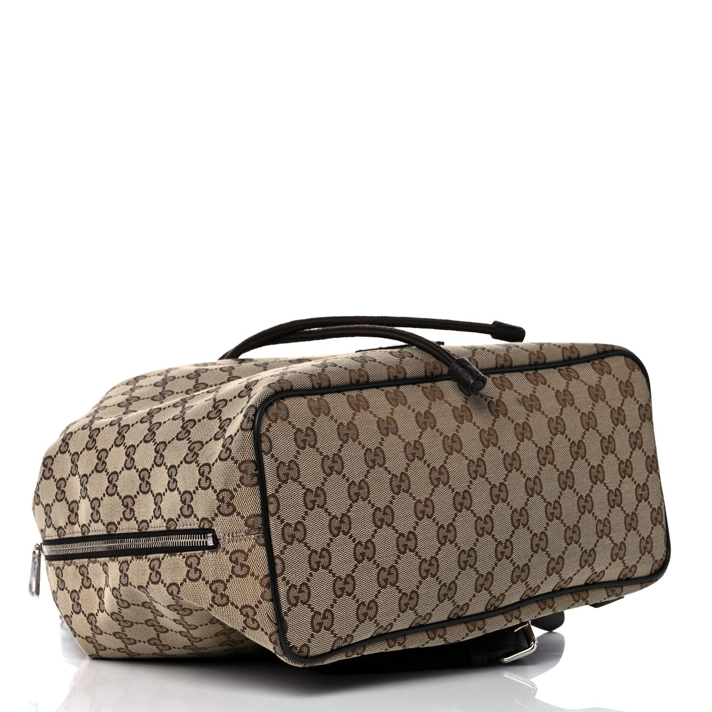 Monogram Dollar Calfskin O Drawstring Backpack Beige Ebony Testa di Moro Dark Chocolate