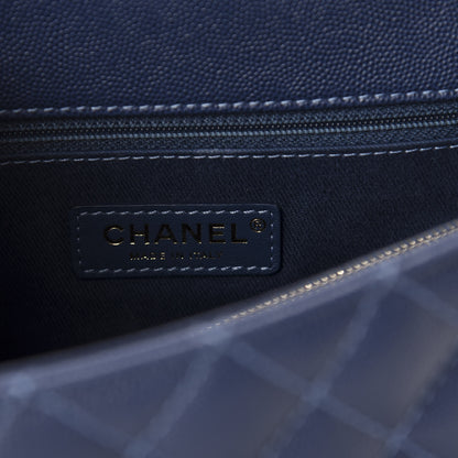 Chanel Caviar Quilted Small Coco Handle Flap Blue 8 of 11