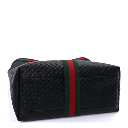 Gucci Microguccissima Web Large Giglio Tote  Black 5 of 10
