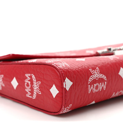 MCM Visetos Patricia Wallet On Chain Red 7 of 8