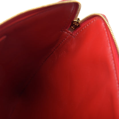 Celine Calfskin Quilted C Charm Pouch Red 8 of 10