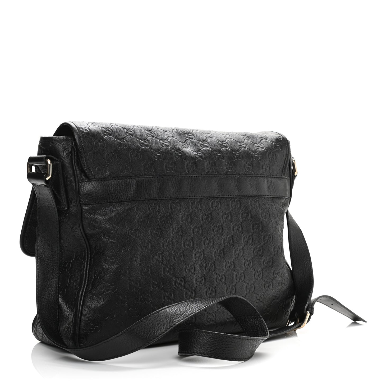 Guccissima Medium Flap Messenger Bag Black