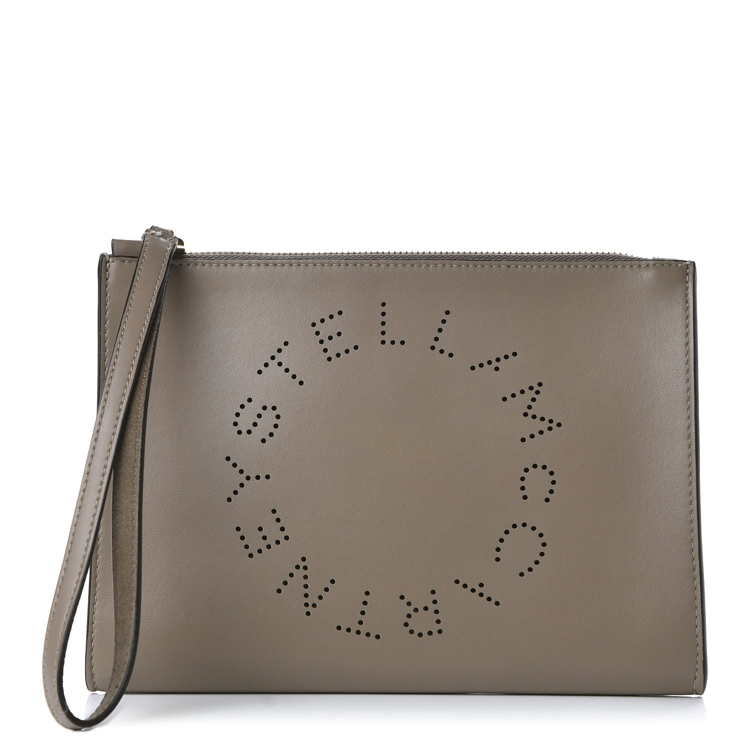 Stella McCartney Alter Nappa Perforated Logo Pouch Beige 1 of 11