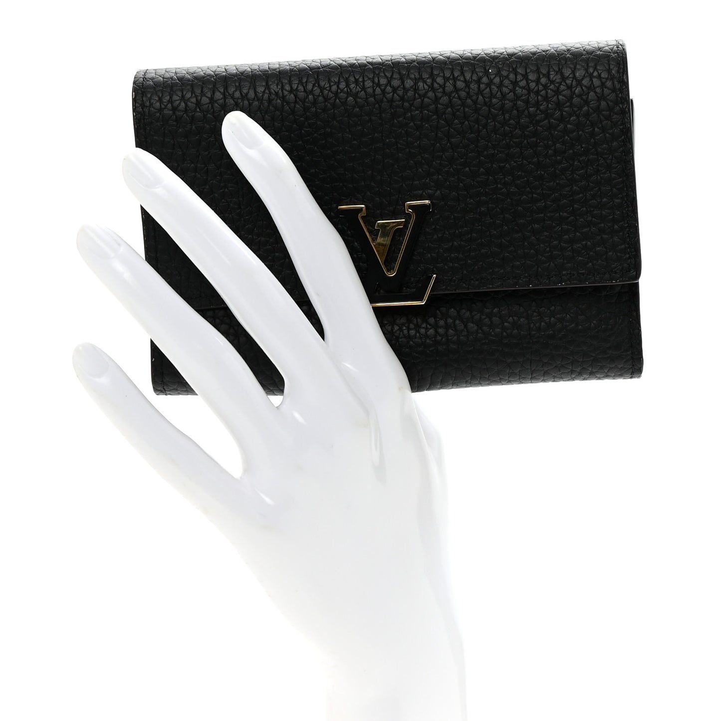 Taurillon Capucines Compact Wallet Black